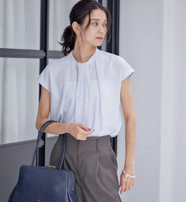 SHIPS for women「〈手洗い可能〉タック タイ フレンチ スリーブ ブラウス」|シャツ・ブラウス|