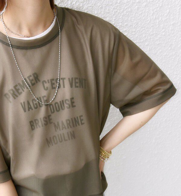 SHIPS for women「〈手洗い可能〉シアー トリコット ショート スリーブ プルオーバー」|Tシャツ・カットソー|