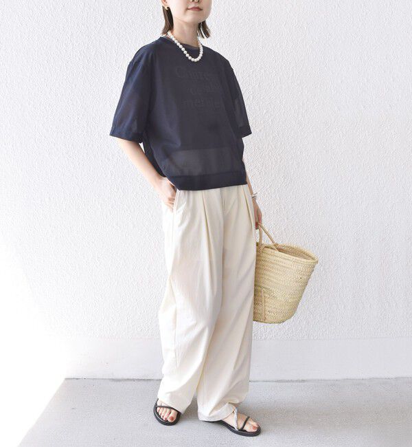 SHIPS for women「〈手洗い可能〉シアー トリコット ショート スリーブ プルオーバー」|Tシャツ・カットソー|