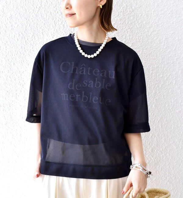 SHIPS for women「〈手洗い可能〉シアー トリコット ショート スリーブ プルオーバー」|Tシャツ・カットソー|