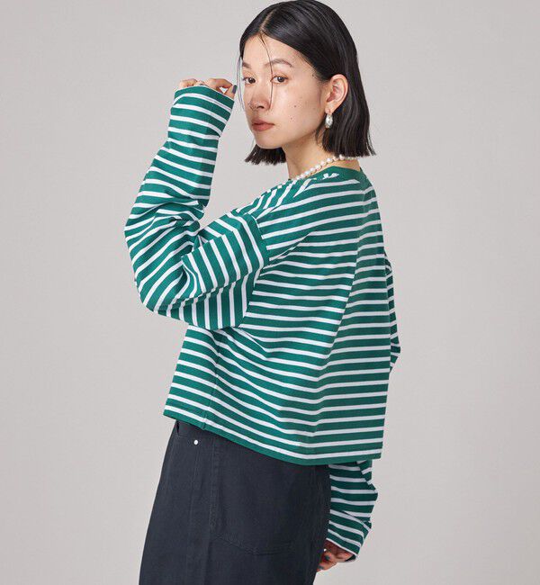 SHIPS for women「SHIPS NINE CASE:ボーダー 長袖 TEE」|Tシャツ・カットソー|