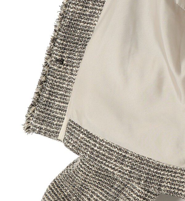 SHIPS for women「トライスピン 杢 ツイード パール モチーフ ボタン ジャケット（セレモニー対応可）」|ノーカラージャケット|