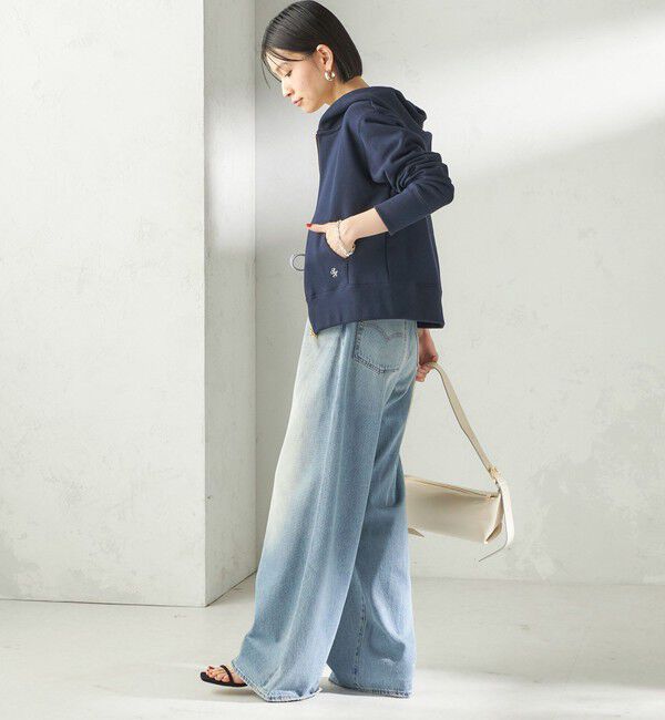 SHIPS for women「〈洗濯機可能〉AZUMA 裏毛 刺繍 ジップ アップ パーカ」|パーカー|