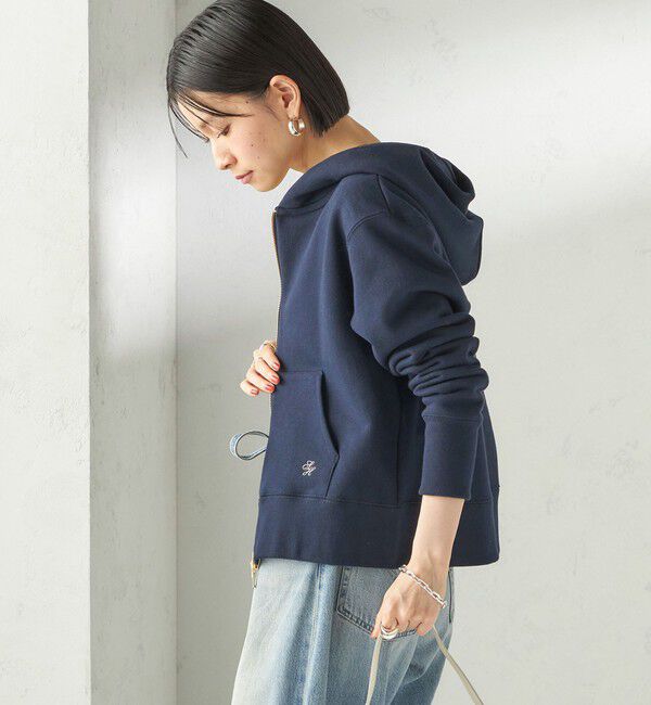 SHIPS for women「〈洗濯機可能〉AZUMA 裏毛 刺繍 ジップ アップ パーカ」|パーカー|