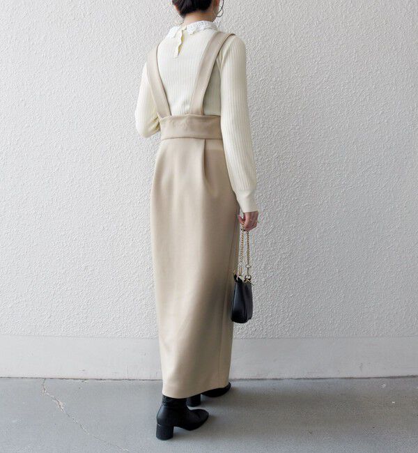 SHIPS any「SHIPS any:〈洗濯機可能〉ジャージー ハイウエスト Iライン ジャンパースカート」|ジャンパースカート|