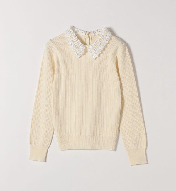 SHIPS any「《追加予約》SHIPS any:〈手洗い可能〉2WAY レース カラー リブ ニット プルオーバー」|ニット・セーター|