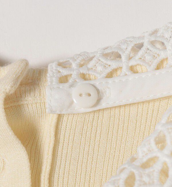 SHIPS any「《追加予約》SHIPS any:〈手洗い可能〉2WAY レース カラー リブ ニット プルオーバー」|ニット・セーター|