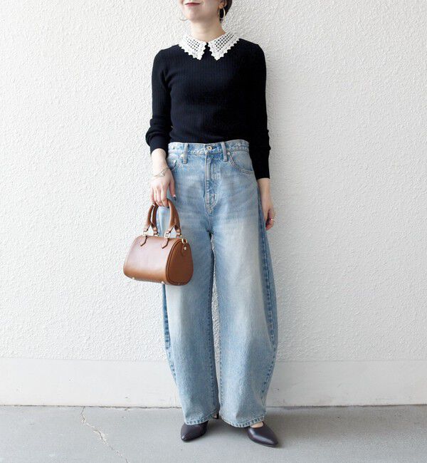 SHIPS any「《追加予約》SHIPS any:〈手洗い可能〉2WAY レース カラー リブ ニット プルオーバー」|ニット・セーター|