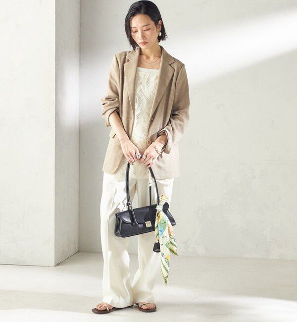 SHIPS for women「〈吸水速乾・手洗い可能〉麻調 ドンゴロス 2釦 ジャケット」|テーラードジャケット|