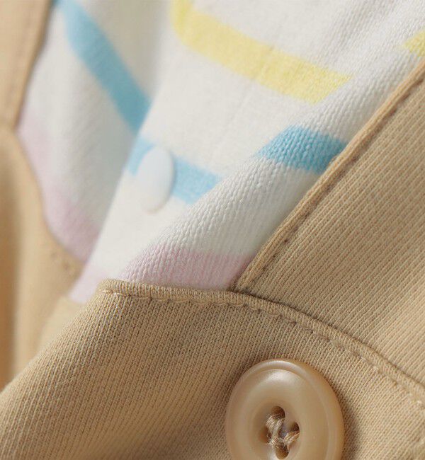 SHIPS KIDS「SHIPS KIDS:70～80cm / フェイク サスペンダー ロンパース」|ロンパース|