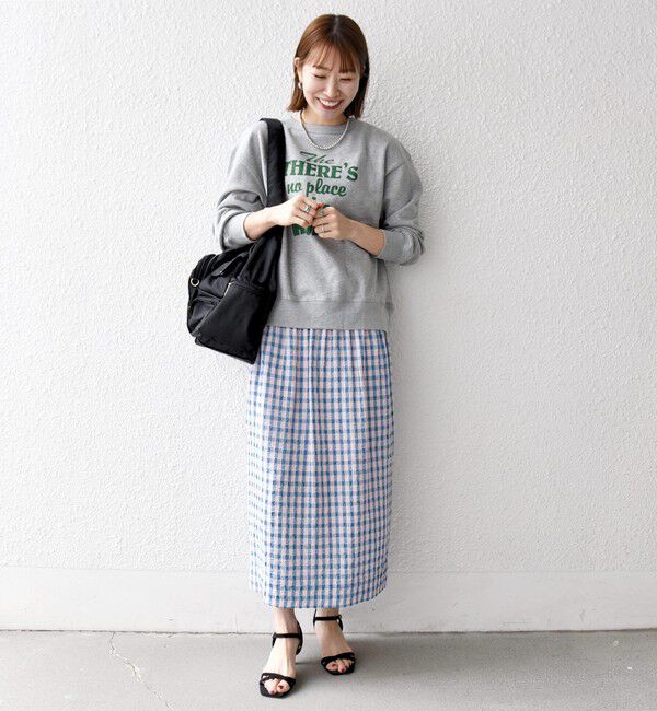 SHIPS any「SHIPS any:〈洗濯機可能〉ギンガムチェック サッカー タイト スカート」|スカート|