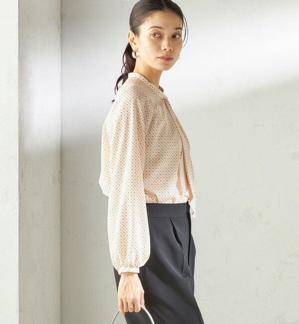 SHIPS for women「〈手洗い可能〉プリント タイ 長袖 ブラウス」|シャツ・ブラウス|