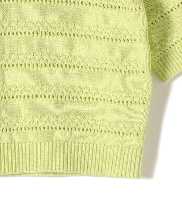 SHIPS for women「《予約》〈手洗い可能〉コットン レース柄 ショート スリーブ プルオーバー」|ニット・セーター|