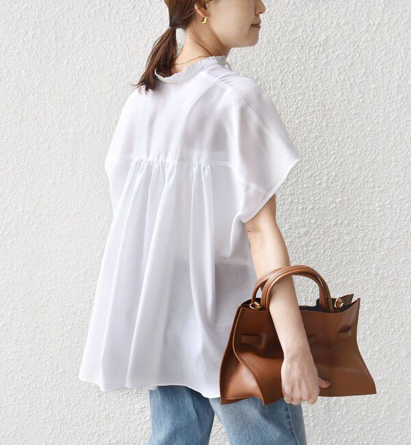 SHIPS for women「《予約》〈手洗い可能〉襟 フリル バック ギャザー ブラウス」|シャツ・ブラウス|