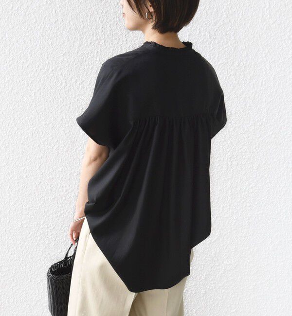 SHIPS for women「《予約》〈手洗い可能〉襟 フリル バック ギャザー ブラウス」|シャツ・ブラウス|