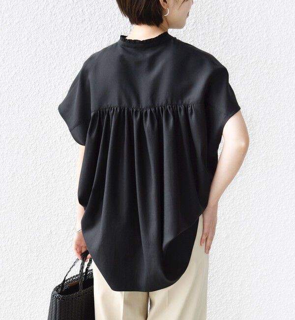 SHIPS for women「《予約》〈手洗い可能〉襟 フリル バック ギャザー ブラウス」|シャツ・ブラウス|