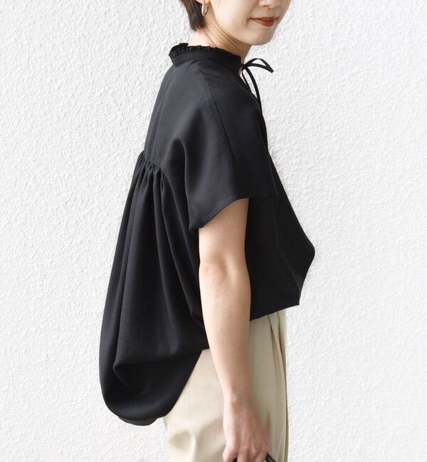 SHIPS for women「《予約》〈手洗い可能〉襟 フリル バック ギャザー ブラウス」|シャツ・ブラウス|