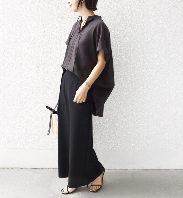 SHIPS for women「《予約》〈手洗い可能〉襟 フリル バック ギャザー ブラウス」|シャツ・ブラウス|