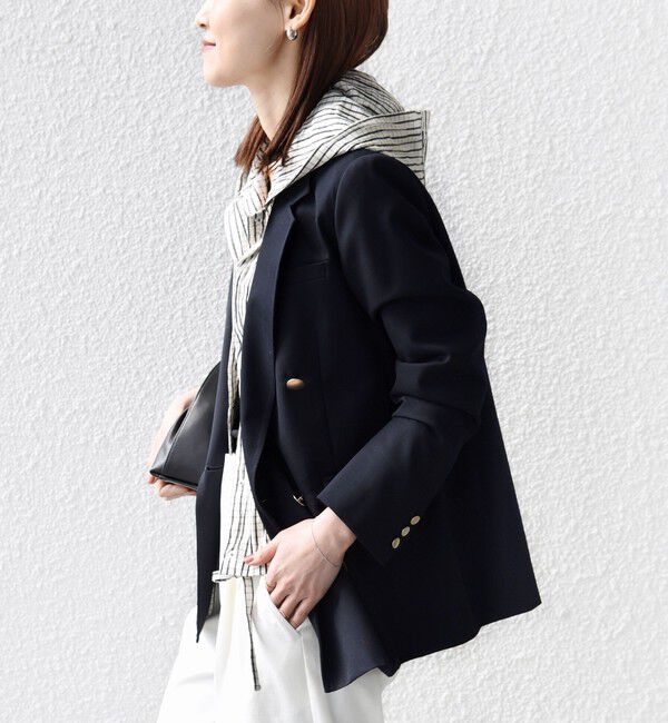 SHIPS for women「《予約》【WEB限定】〈手洗い可能〉ストライプ フード 羽織り シャツ」|シャツ・ブラウス|