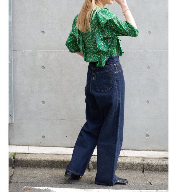 OUTDOOR PRODUCTS Usual Things「フラワープリント五分袖フリルブラウス」|シャツ・ブラウス|