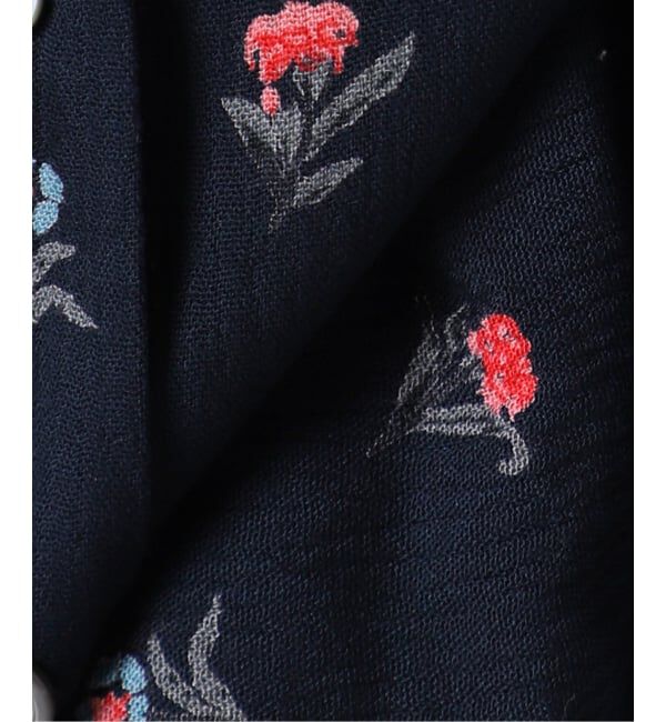 OUTDOOR PRODUCTS Usual Things「フラワープリント五分袖フリルブラウス」|シャツ・ブラウス|