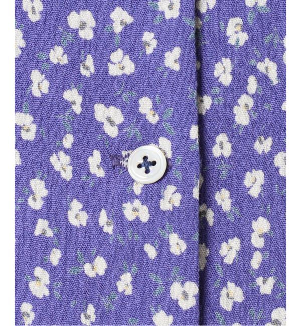 OUTDOOR PRODUCTS Usual Things「フラワープリント五分袖フリルブラウス」|シャツ・ブラウス|