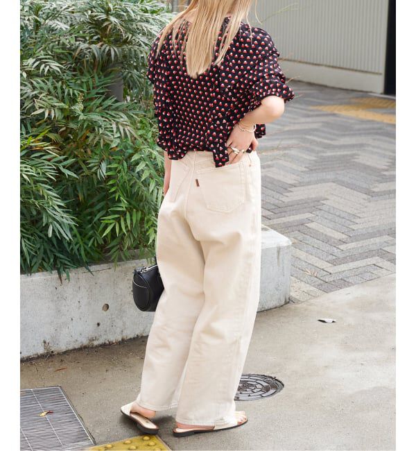 OUTDOOR PRODUCTS Usual Things「フラワープリント五分袖フリルブラウス」|シャツ・ブラウス|