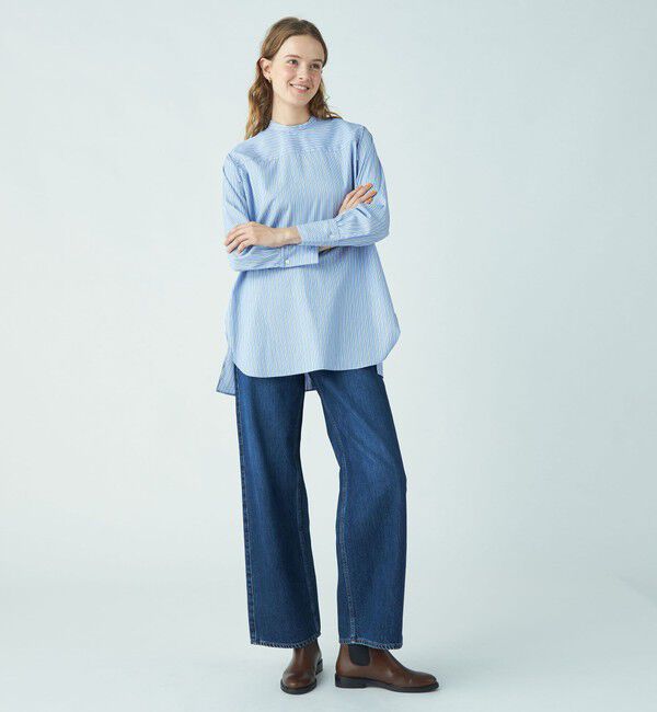 MACPHEE「デニム ワイドストレートパンツ」|デニム|