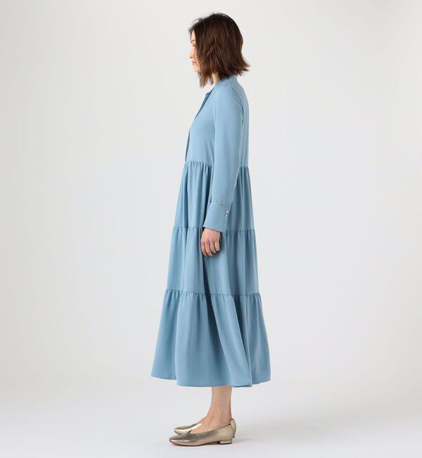 Ballsey「パウダリーサテン ティアードロングワンピース」|ワンピース|