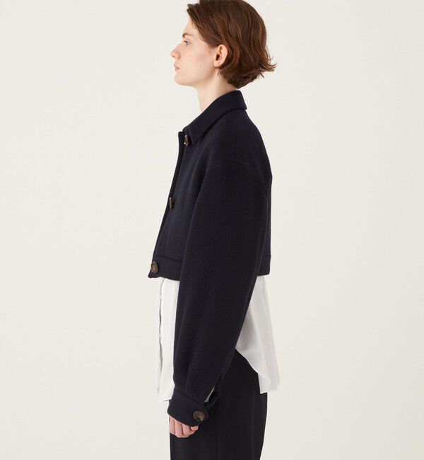 DES PRES「キッドモヘヤミニシャギー クロップドブルゾン」|ブルゾン・スタジャン|