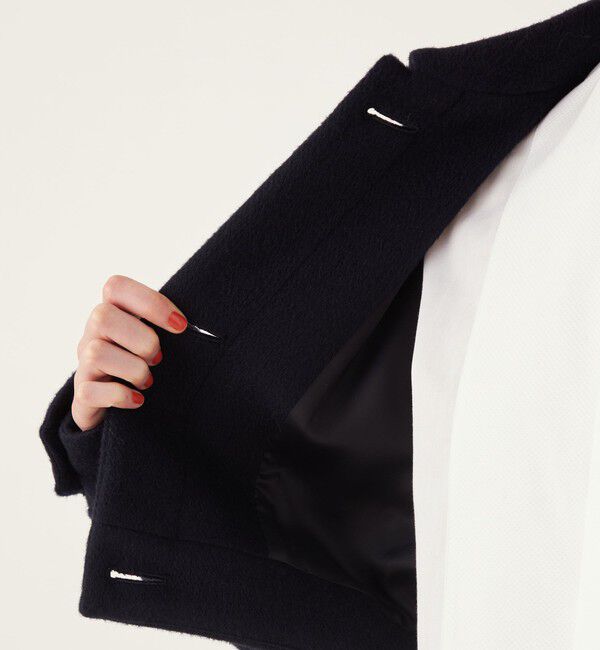 DES PRES「キッドモヘヤミニシャギー クロップドブルゾン」|ブルゾン・スタジャン|