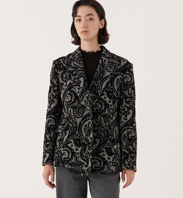 DES PRES「ペイズリーヘビーフロッキープリント テーラードジャケット」|テーラードジャケット|