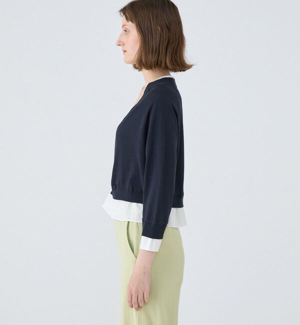 MACPHEE「ファブリックコンビ ダブルボタンカーディガン」|カーディガン|