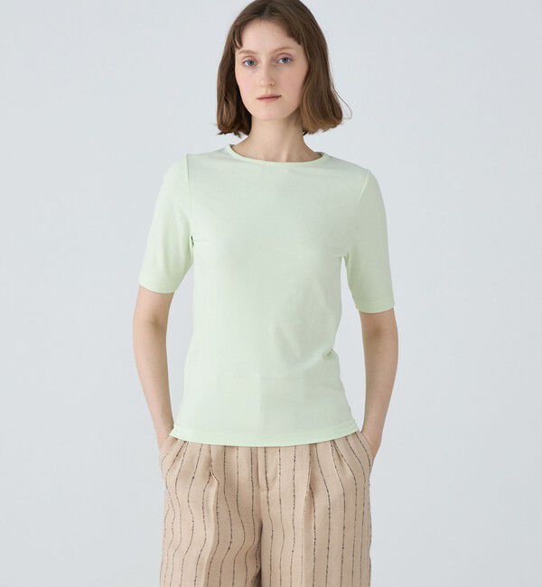 MACPHEE「ベロアジャージー ハーフスリーブプルオーバー」|Tシャツ・カットソー|