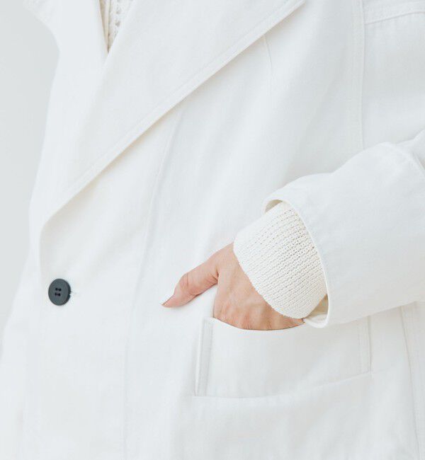 GALERIE VIE「サンフェードデニム ワイドカラーブルゾン」|ブルゾン・スタジャン|