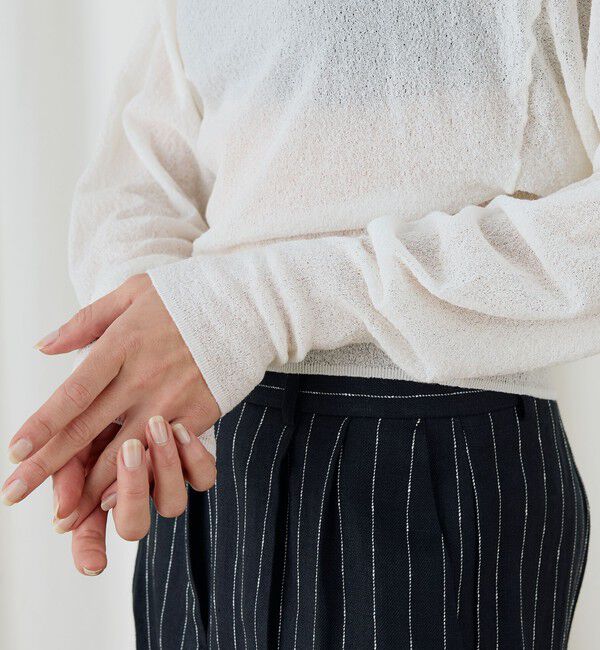 DES PRES「コットンストレッチエアリーニット ラウンドネックプルオーバー」|ニット・セーター|