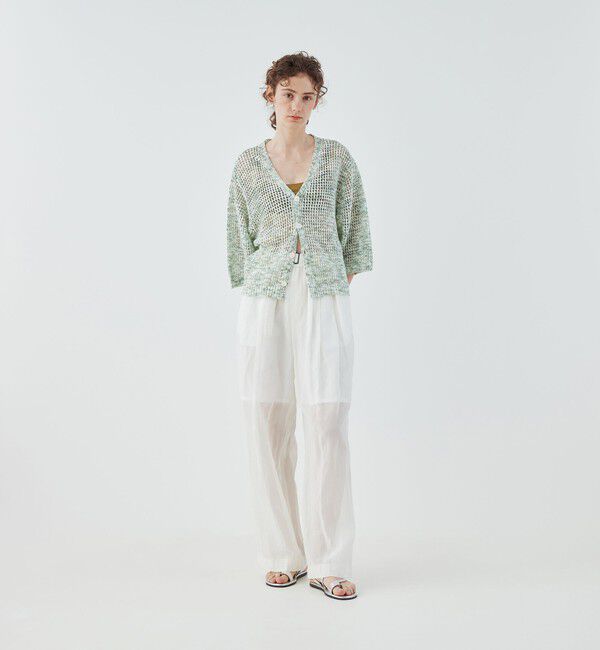 GALERIE VIE「カスリリネン Vネックカーディガン」|カーディガン|