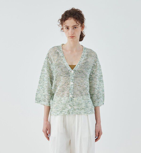 GALERIE VIE「カスリリネン Vネックカーディガン」|カーディガン|