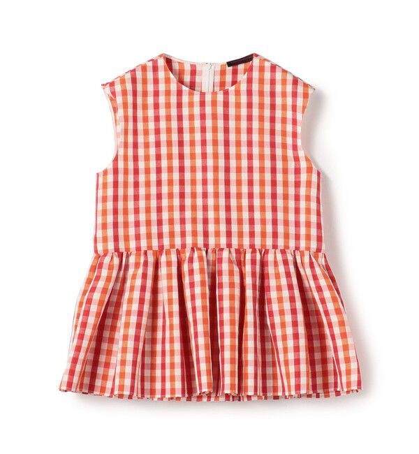 TOMORROWLAND collection「ピコロールギンガムチェック ペプラムブラウス」|シャツ・ブラウス|36 レッド系