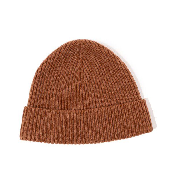 TOMORROWLAND GOODS「Johnstons of Elgin カシミヤ リブニットキャップ」|ニット帽|45 キャメル
