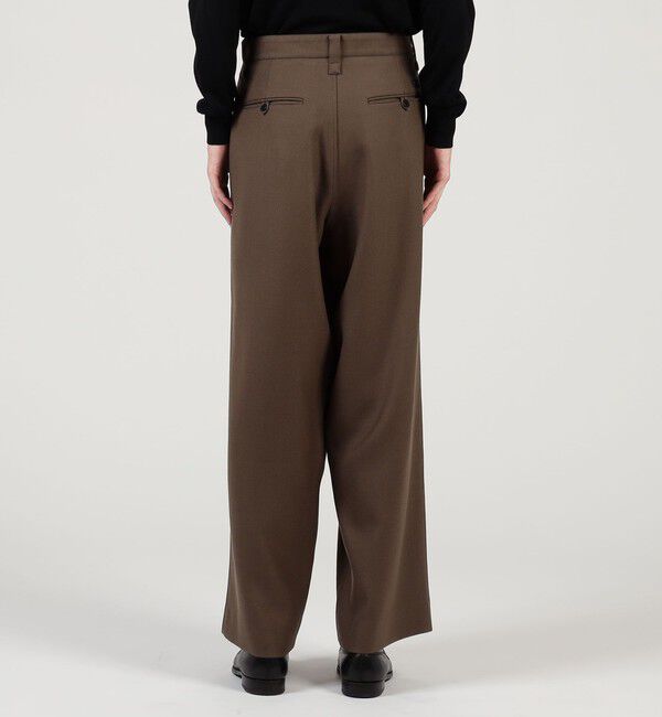 TOMORROWLAND MENS「ウールギャバジン ノープリーツバレルパンツ」|スラックス|