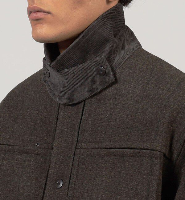 TOMORROWLAND MENS「ウールメルトンストライプ ショートブルゾン」|ブルゾン・スタジャン|