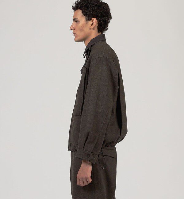 TOMORROWLAND MENS「ウールメルトンストライプ ショートブルゾン」|ブルゾン・スタジャン|