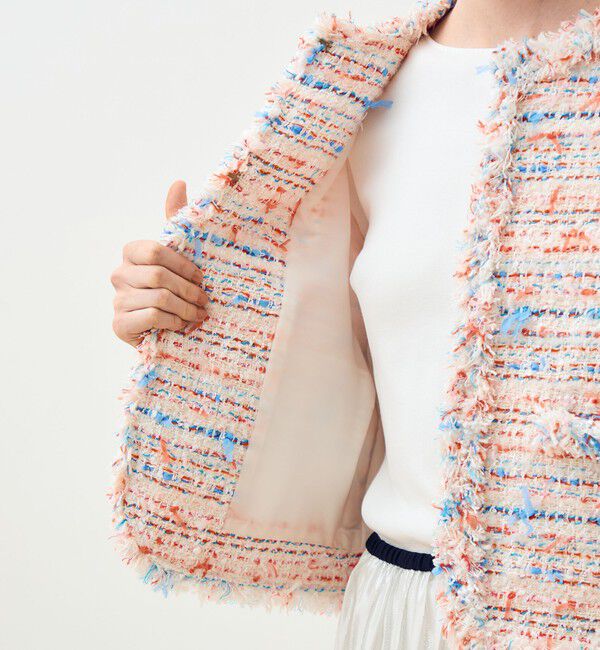 TOMORROWLAND collection「フロッシュファンシー フリンジカラーレスジャケット」|ノーカラージャケット|