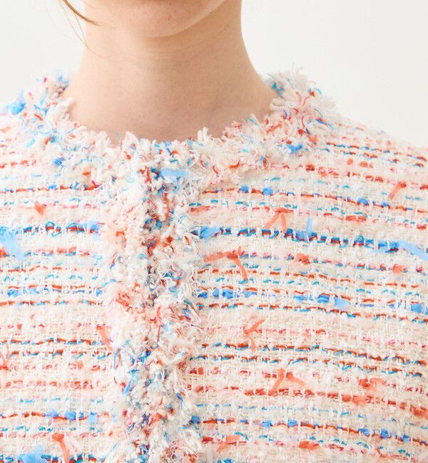 TOMORROWLAND collection「フロッシュファンシー フリンジカラーレスジャケット」|ノーカラージャケット|