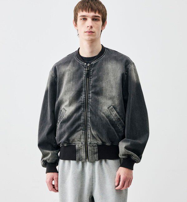 Edition「ブラックデニム MA-1ジャケット」|デニムジャケット|