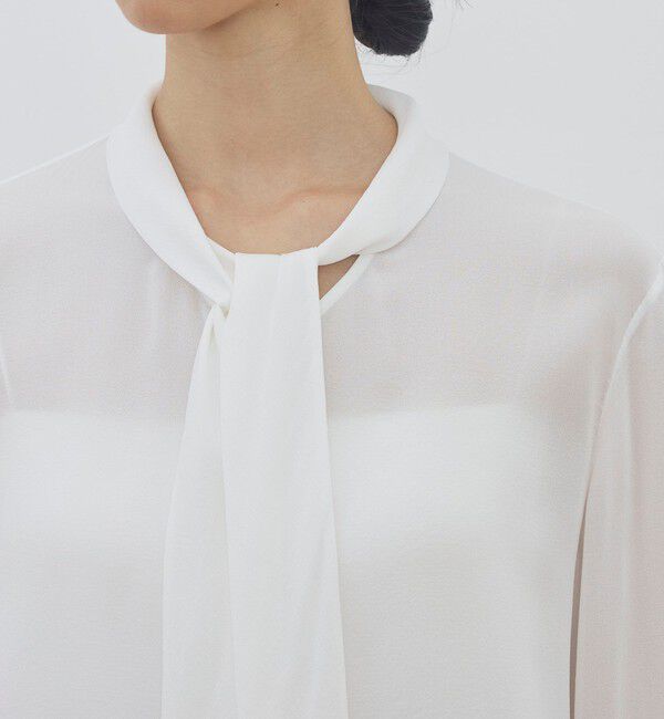 DES PRES「シアーレースコラージュ ボウタイナローブラウス」|シャツ・ブラウス|