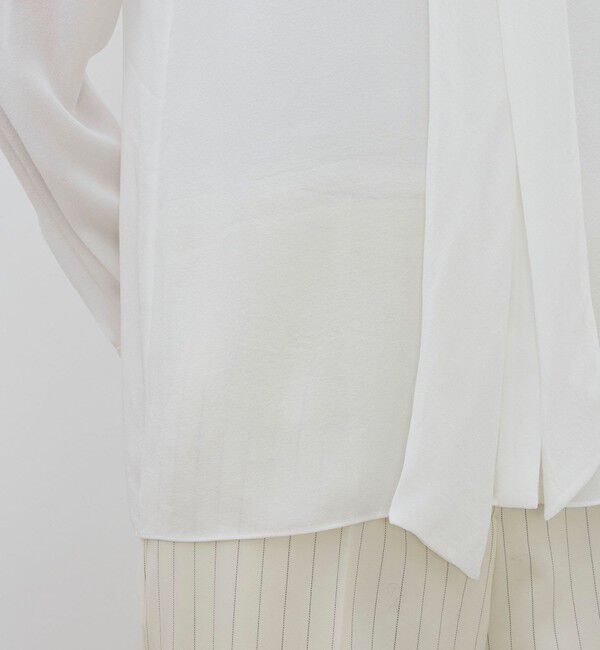 DES PRES「シアーレースコラージュ ボウタイナローブラウス」|シャツ・ブラウス|