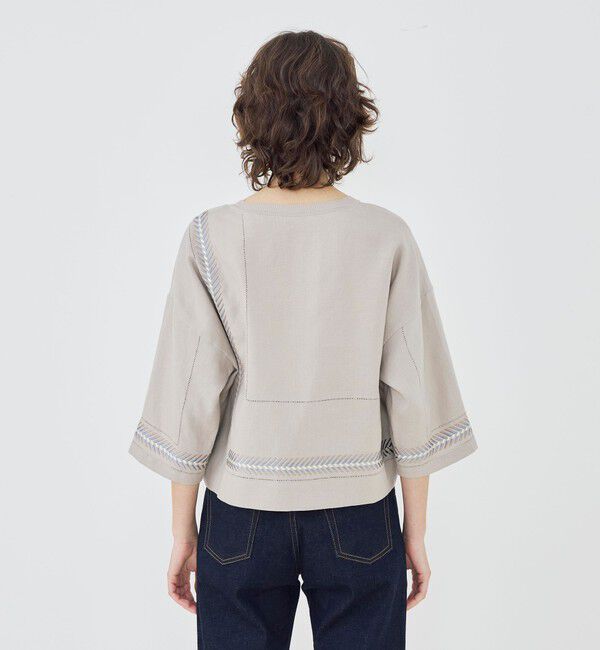 GALERIE VIE「【WEB先行予約】フレンチリネン クルーネックブラウス」|シャツ・ブラウス|