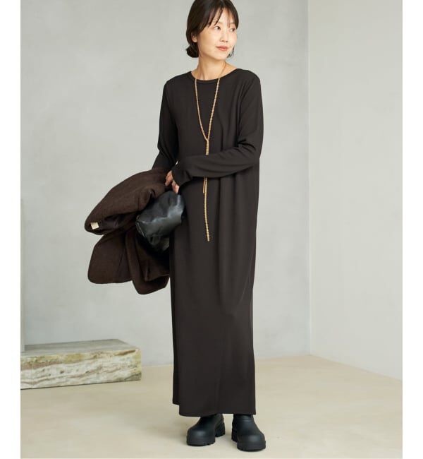 Plage「《追加》Rib ロングスリーブ ワンピース 3」|ワンピース|ブラウン B